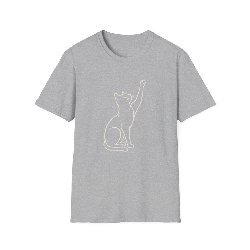Cat Line Art White T-Shirt