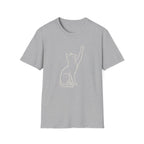 Cat Line Art White T-Shirt
