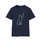 Cat Line Art White T-Shirt