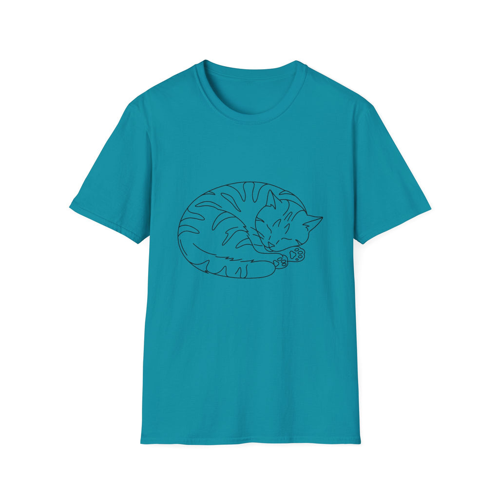 Cat Outline Black T-Shirt