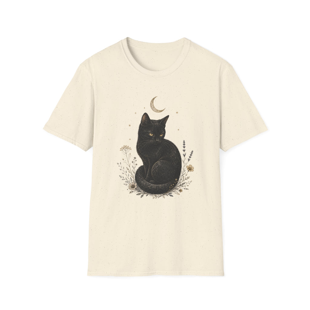 Black cat Moon Turned T-Shirt