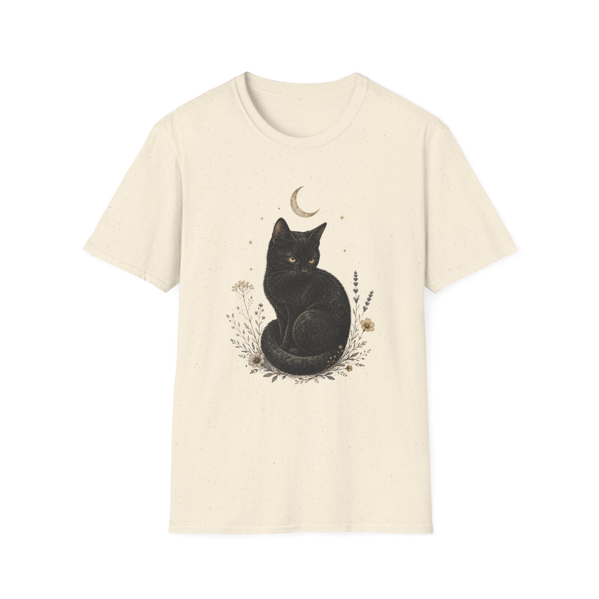 Black cat Moon Turned T-Shirt